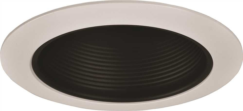 Monument Recessed Lighting 6 In. Black Metal Baffle With White Trim Ring