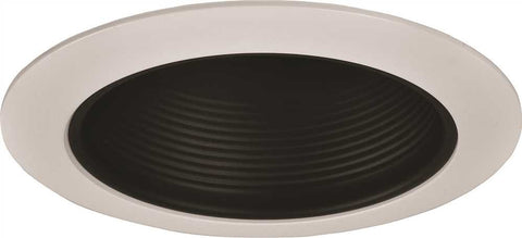 Monument Recessed Lighting 6 In. Black Metal Baffle With White Trim Ring