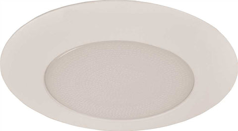 Monument Recessed Lighting 6" Albalite Frosted Lens With White Metal Trim Ring Used In Shower Or Wet Location