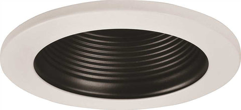 Monument Recessed Lighting Universal 4" Black Metal Baffle With White Metal Trim Ring