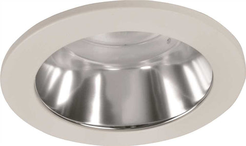 Monument Recessed Lighting Univ 4" Alzak Reflector Baffle With Low Voltage White Metal Trim Ring Includes Clear Glass Lens