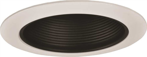 Monument Recessed Lighting 5 In. Black Metal Baffle With White Metal Trim Ring