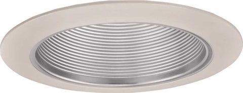 Monument Recessed Lighting 5" Chrome Metal Baffle With White Metal Trim Ring