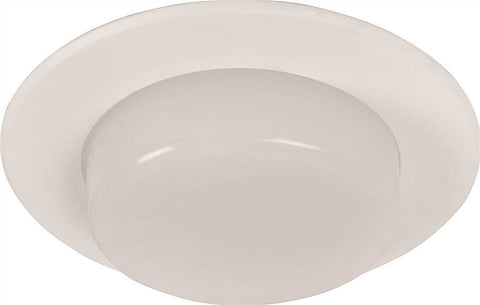 Monument Recessed Lighting 5" White Metal Vapor Trim With Drop Opal Lens