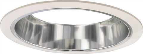 Monument Recessed Lighting 6" Chrome Alzak Reflector With White Trim Rings