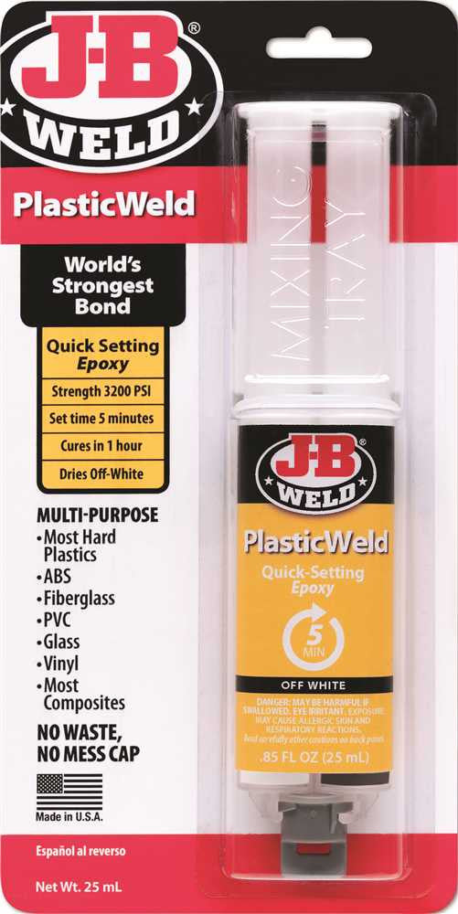 J-b Weld Plasticweld Epoxy Syringe, 25 Ml.