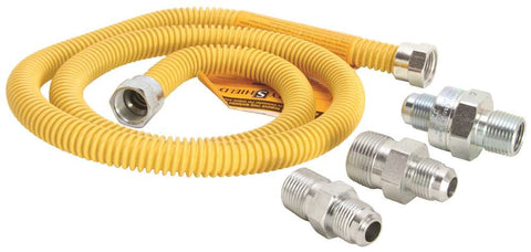 Dormont&reg; Gas Water Heater - Dryer Connector Kit With Suprsense&reg; Excess Flow Valve, Stainless Steel, 48 In., 1-2x3-8 In.