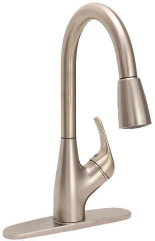 Premier Waterfront Kitchen Faucet Pull Down Spout Pvd Brushed Nickel