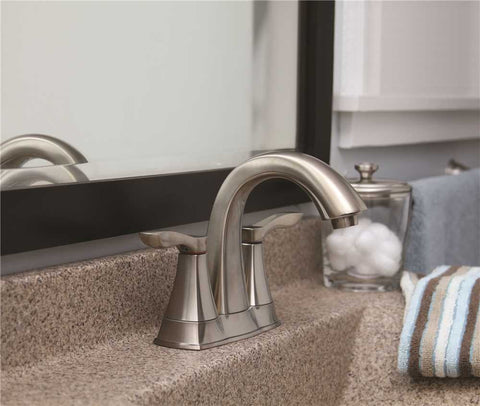 Premier Waterfront Lavatory Faucet 2 Handle Pvd Brushed Nickel Less Popup