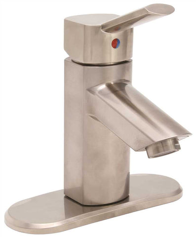 Premier Waterfront Lavatory Faucet Single Handle Pvd Brushed Nickel Less Popup