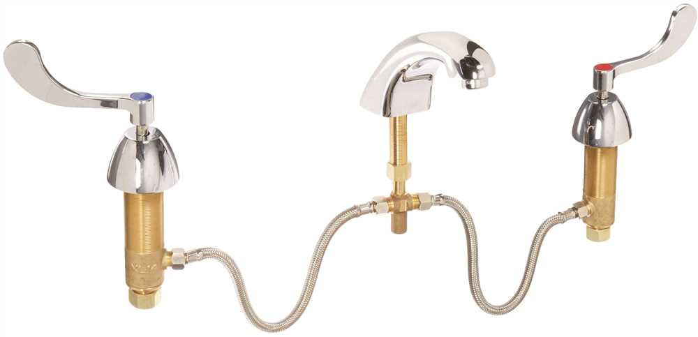 Zurn Widespread Faucet, 5 In., 4 In. Wrist Blade Handles, Lead Free