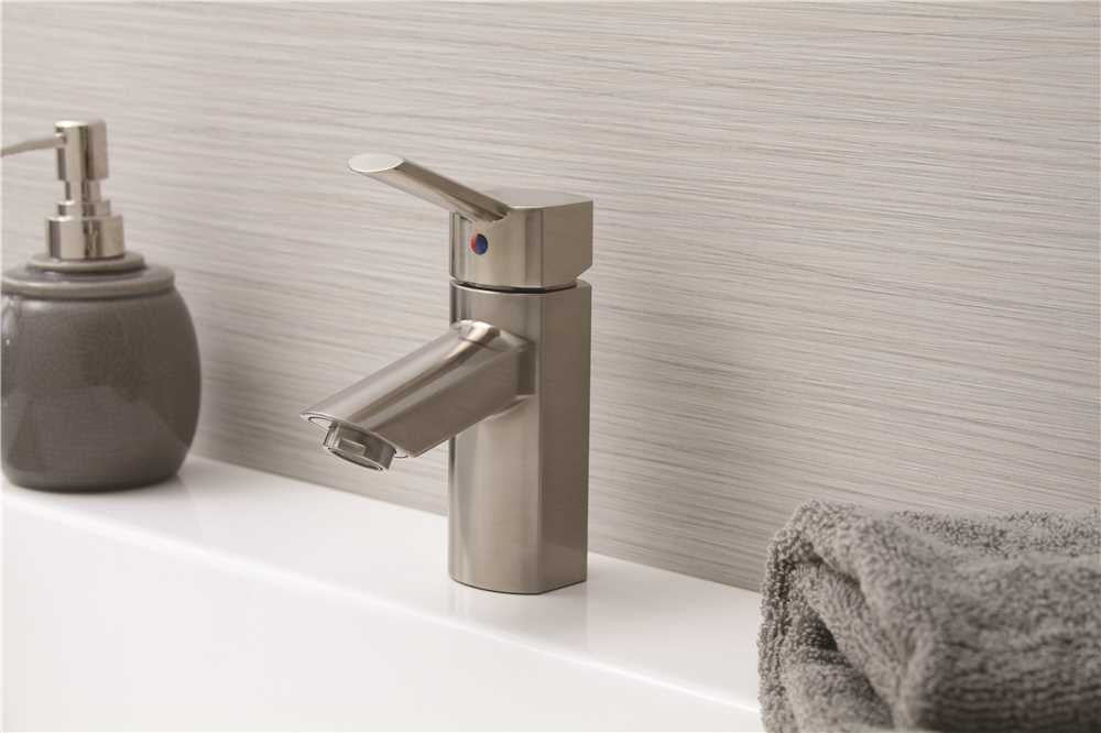 Premier Waterfront Single Handle Lavatory Faucet, 1.5 Gpm, With 50-50 Popup,  Pvd Brushed Nickel