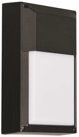 Led Exterior Wall Pack, Opal Poly Lens, 8-1-2 In., Black, Uses (1) 9-watt Led Integrated Panel