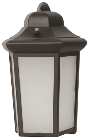 Led Outdoor Lantern With Photo Cell, Frosted Glass, 12-1-4 In., Black, Uses (1) 9-watt Led Integrated Panel