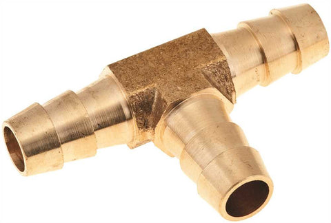 Brass Hose Barb Tee, 3-8 In.