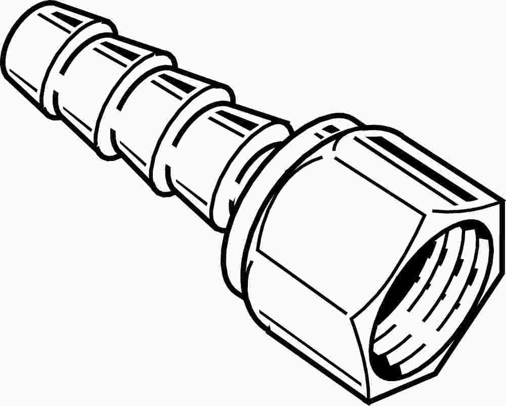 Brass Hose Barb Adapter, Swivel, 1-4 In. X 1-4 In. Fip