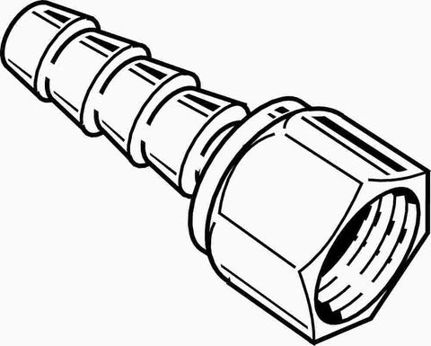 Brass Hose Barb Adapter, Swivel, 1-4 In. X 1-4 In. Fip