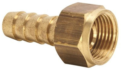 Brass Hose Barb Adapter, Swivel, 3-8 In. X 3-8 In. Fip