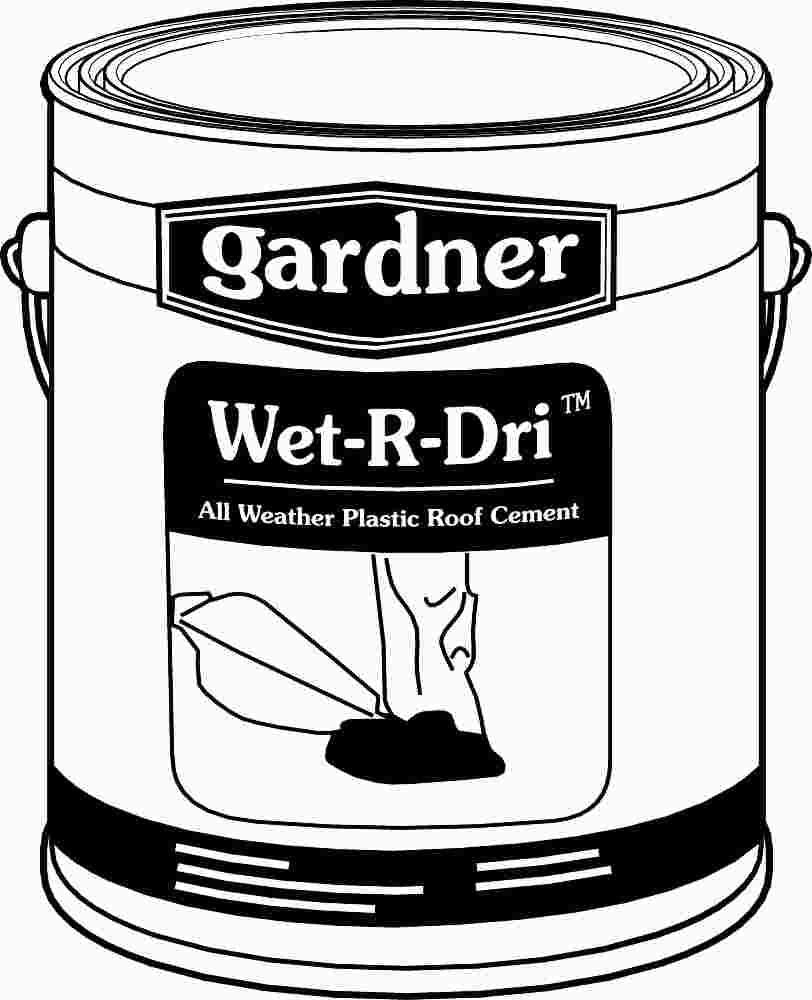 Gardner&reg; Wet-r-dri&reg; All Weather Plastic Roof Cement, 11 Oz.