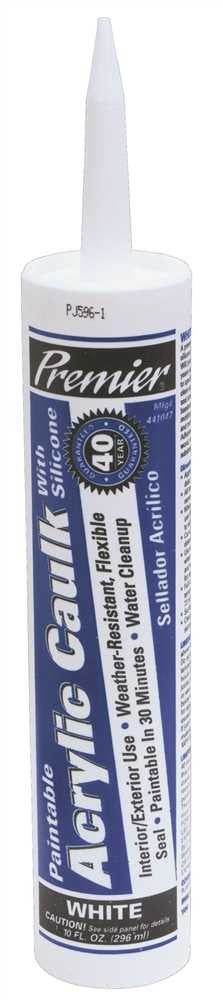 Premier&reg; Siliconized Acrylic Caulk, 10.1 Oz., White