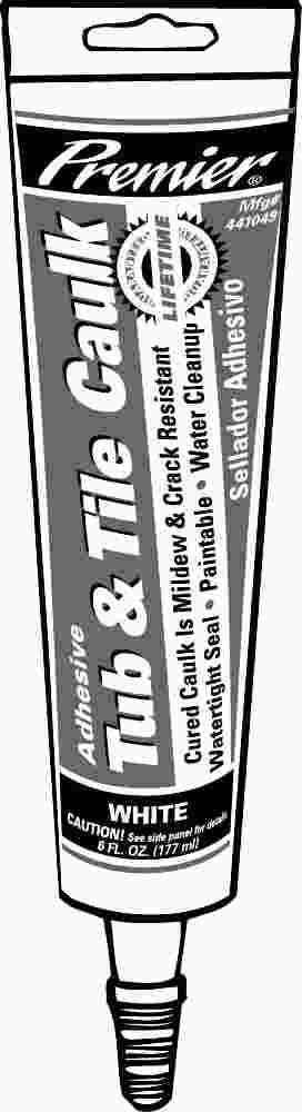 Premier&reg; Tub And Tile Caulk, 6.0 Oz. Tube, White