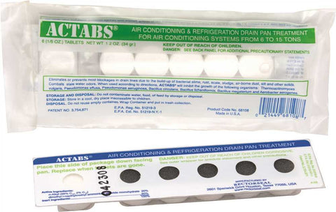 Actabs&trade; Air Conditioning Drain Pan Treatment, 6 Tablets Per Pouch