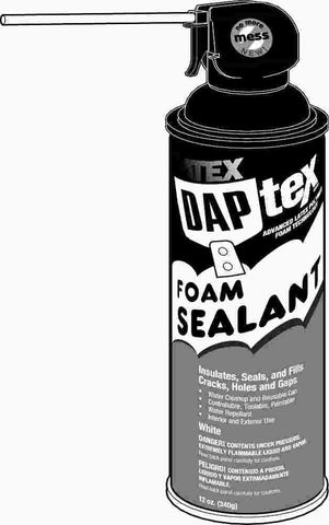 Daptex Plus Latex Spray Foam Sealant, 12 Oz.