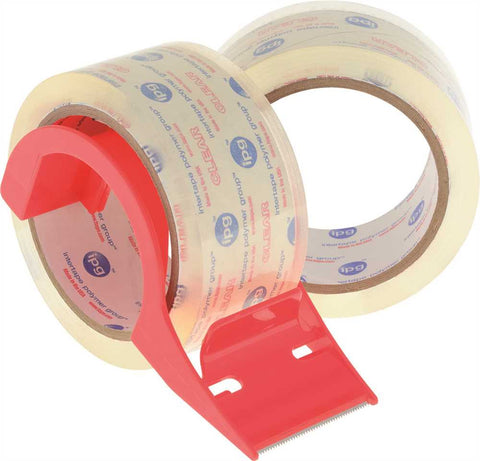 Prostore Clear To Core Premium 2.5 Mil Acrylic Carton Sealing Tape With Dispenser 1.9" X 55 Yd., 2 Per Pack