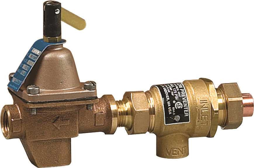 Backflow Preventer And Hot Water Boiler Fill Valve, 1-2 In. Sweat