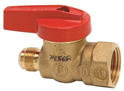 Gas Ball Valve Fine Thread 9-16" Flare X 1-2" Fip