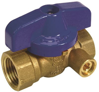 Safety Push Gas Ball Valve 1-2 In. Fip With Side Tap