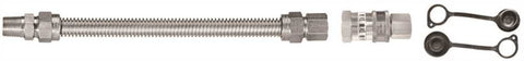 Gas Connector Stainless Steel 3-4" Fip X 3-4" Mip X 24" With End Caps