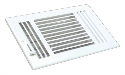 Three Way Sidewall Register 12" X 6" White