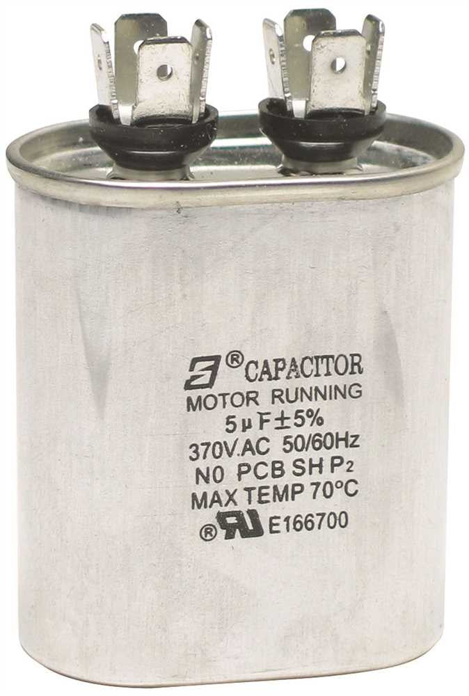 Oval Motor Run Capacitor, 5 Mfd, 370 Vac