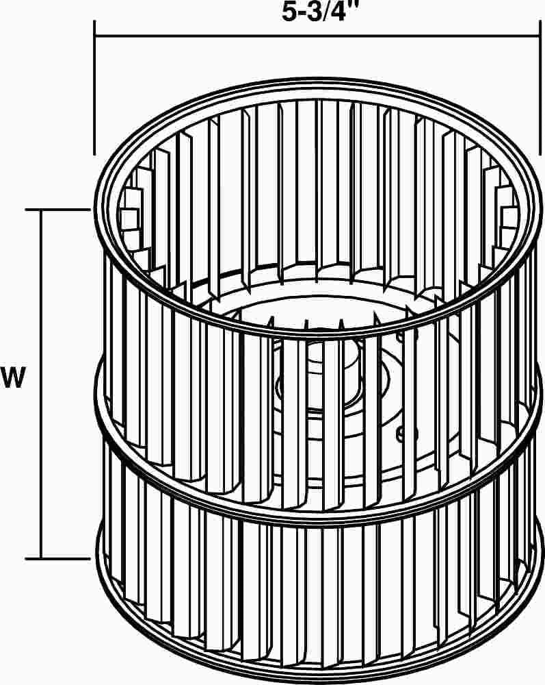 Blower Wheel 5 3-4" X 8" Cw 1-2"