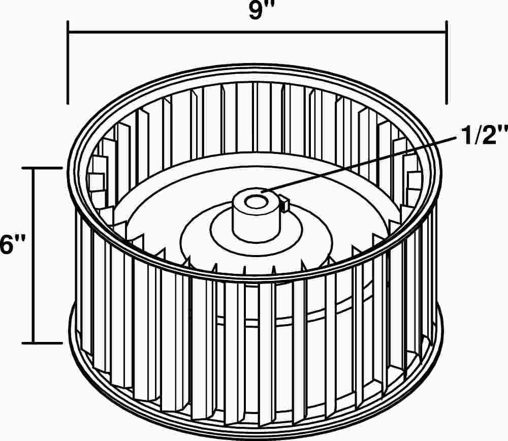 Blower Wheel 9" Diamter X 6" Wide