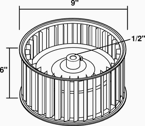 Blower Wheel 9" Diamter X 6" Wide