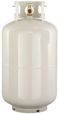 Type 1 Steel Lp Gas Cylinder, Opd Qcc, White, Purged, 30 Lbs.