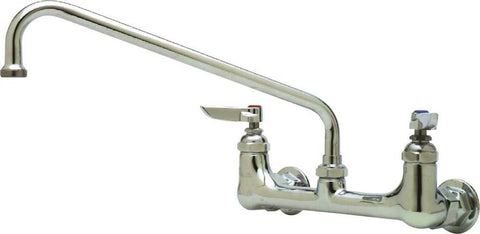 T&s Brass Wall-mounted Faucet With Lever Handles, 1-2-inch Fip Connections, Chrome