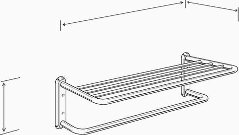 Towel Shelf With Bar 24 In.