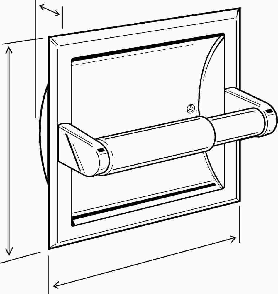 Toilet Paper Holder And Roller Recessed