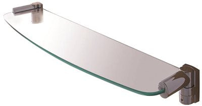 Wingits Oval Glass Shelf, 18 In., Bright Stainless Steel