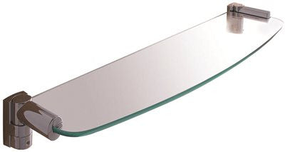 Wingits Oval Glass Shelf, 24 In., Bright Stainless Steel