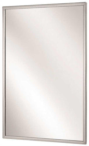 Bradley Angle Frame Mirror, Stainless Steel, 18x30 In.