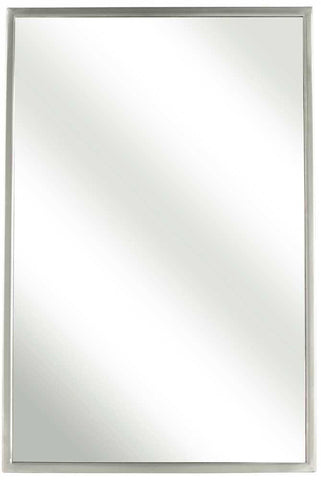 Bradley Angle Frame Mirror, Stainless Steel, 24x30 In.