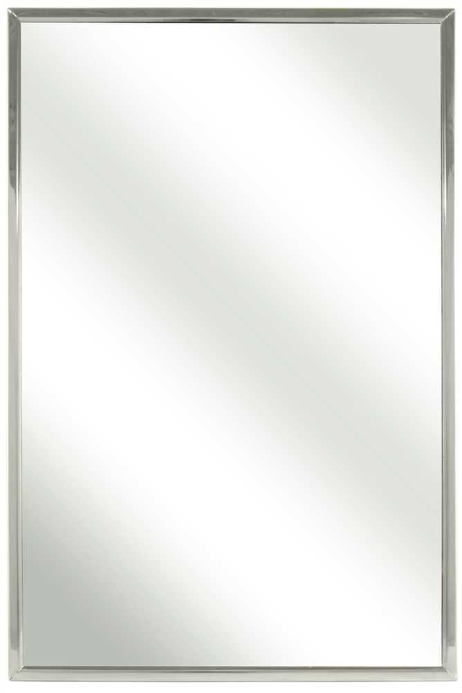 Bradley Channel Frame Mirror, Stainless Steel, 24x36 In.