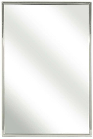 Bradley Channel Frame Mirror, Stainless Steel, 24x36 In.