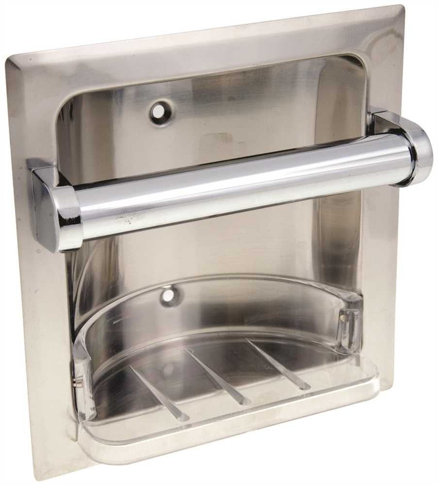 Recessed Soap Dish With Grab Bar Chrome Finish