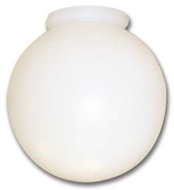 Ball Globe With Fitter Neck 6" White Plastic