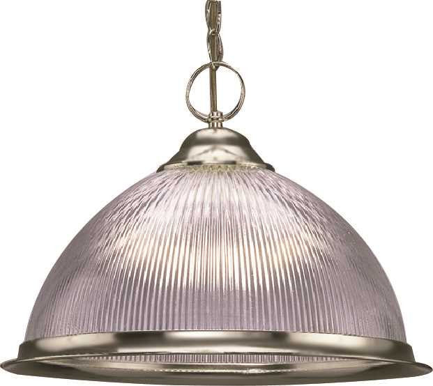 Glass Dome Pendant Ceiling Fixture, Maximum One 60 Watt Incandescent Medium Base Bulb, Brushed Nickel